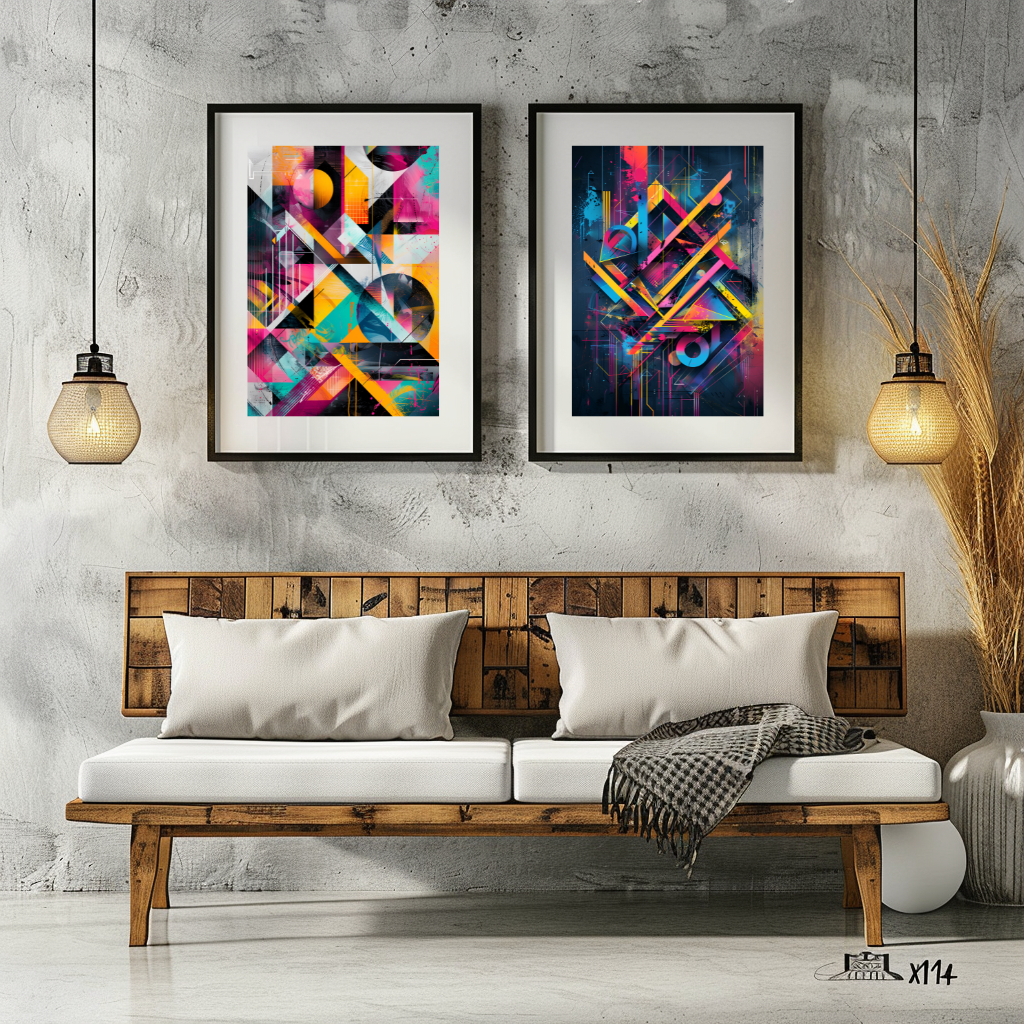 Conjunto de Cuadros Coloridos y Modernos Abstractos