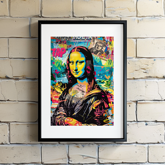 Cuadro Colorido Moderno Con Marco Mona Lisa