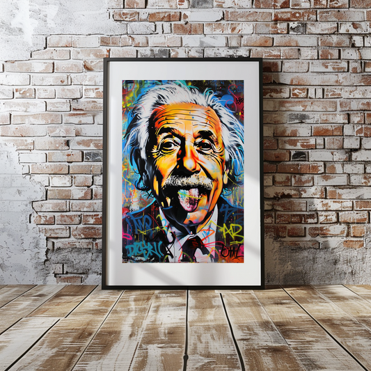 Cuadro Colorido Moderno Con Marco Albert Einstein
