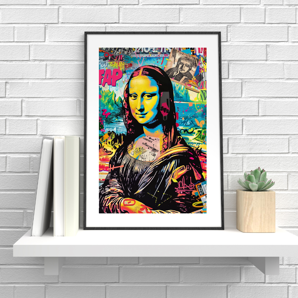 Cuadro Colorido Moderno Con Marco Mona Lisa