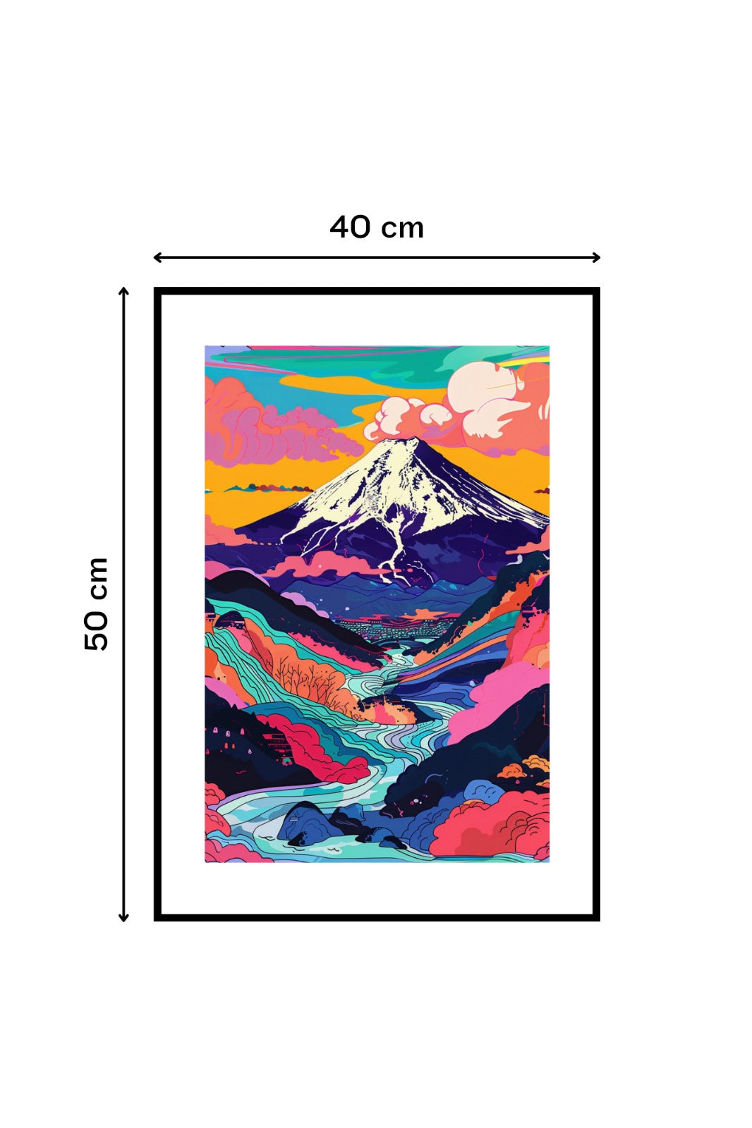 Conjunto de Cuadros Modernos y Coloridos Monte Fuji y Ola Kanagawa